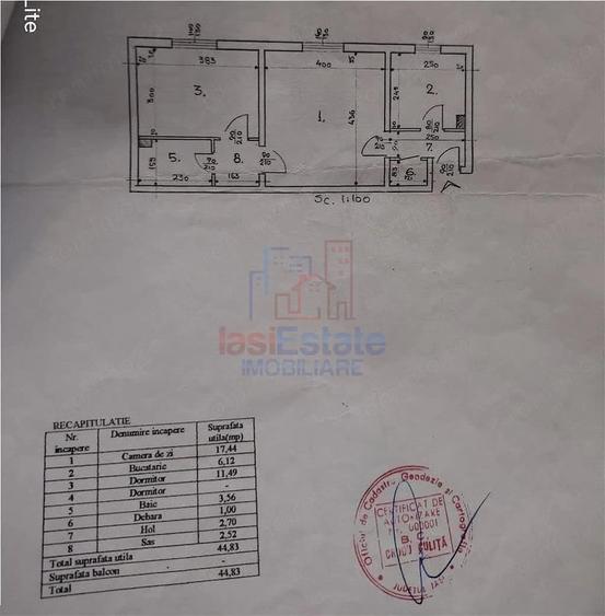 Apartament cu 2 camere semidecomandat în Filiași