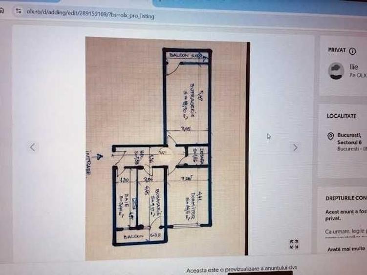 Apartament cu 2 camere decomandat în Nord