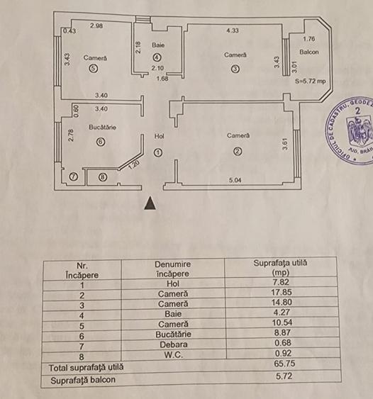 Apartament cu 3 camere decomandat, mobilat în Călărași