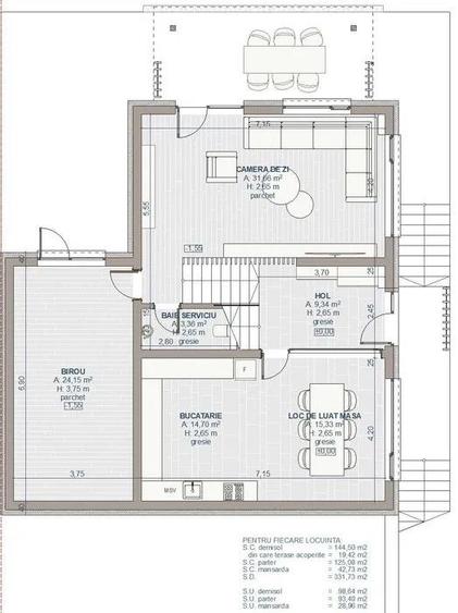 Casă cu 6 camere cu Teren 518 Mp în Ciurila