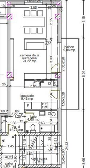 Apartament cu 2 camere semidecomandat în Aradului