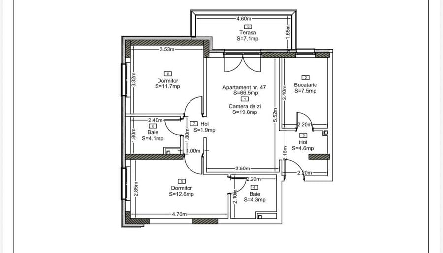 Apartament cu 3 camere în Între Lacuri