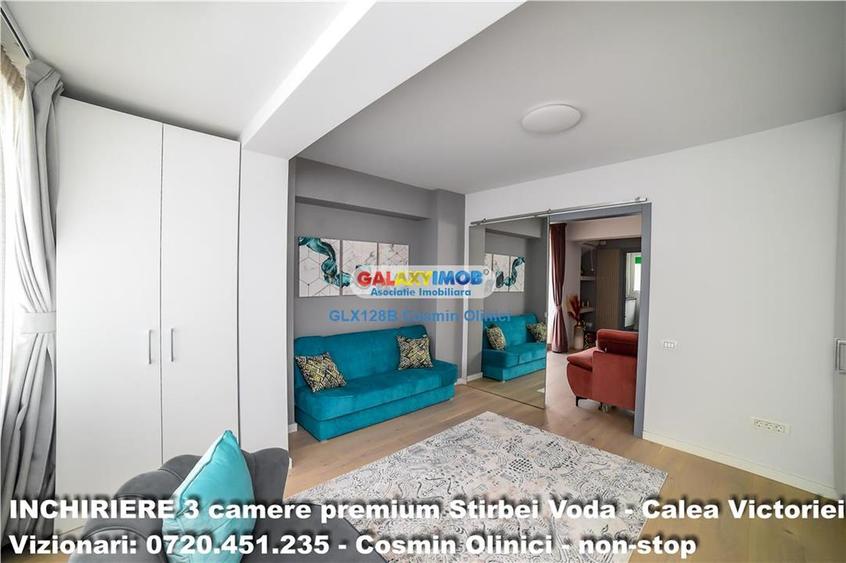 Apartament cu 3 camere semidecomandat, mobilat în Calea Victoriei
