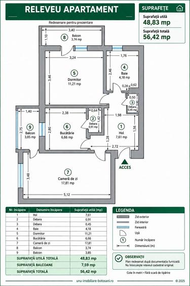 Apartament dec.-2 camere- 2 balcoane - Zona Savenilor T.Vladimirescu - 12