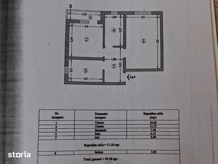 Apartament cu 2 camere decomandat în Moara de Vânt