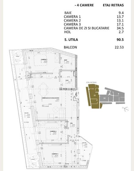 Apartament cu 4 camere în Central