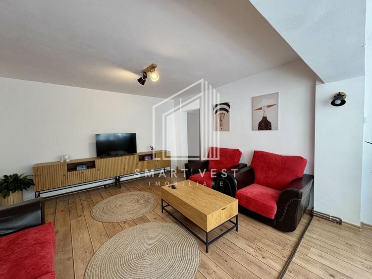 Apartament cu 3 camere semidecomandat, mobilat în Micro 15