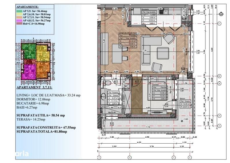 Apartament cu 2 camere în Central
