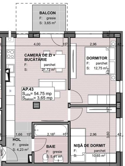 Apartament cu 3 camere decomandat în Apahida