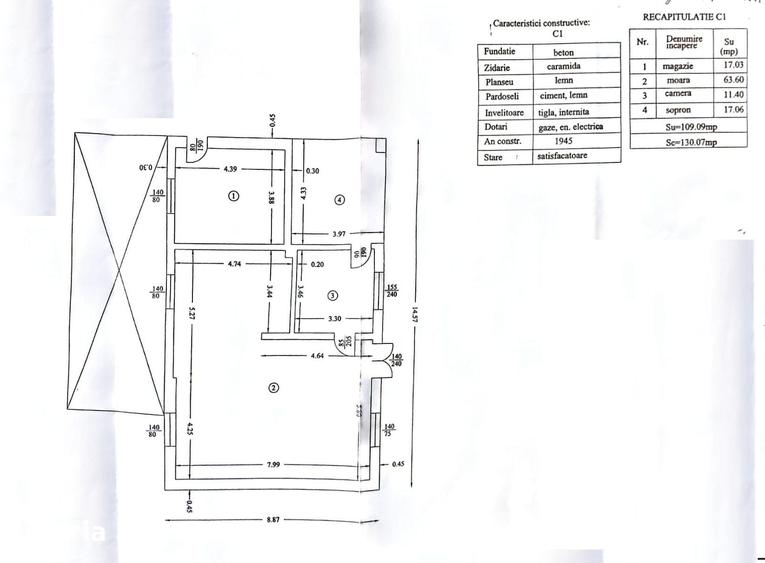 Teren intravilan 1.229 mp Nedelea 61,64 ml deschidere, Fosta Moara - 13