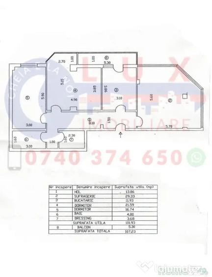 Apartament cu 3 camere decomandat în Babadag