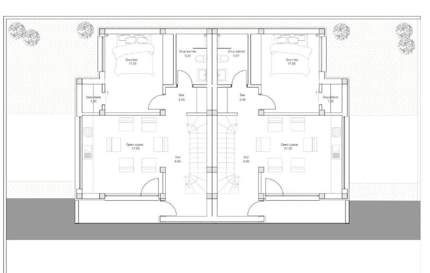 Duplex cu 5 camere cu Canalizare în Nord-Vest