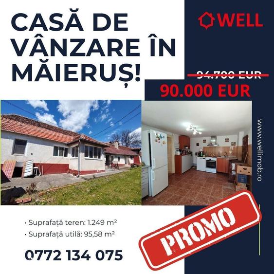 Casă cu 5 camere cu Teren 1249 Mp în Măieruș