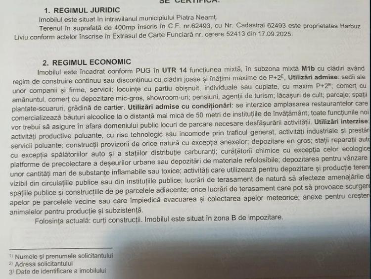 Teren de 500 mp, în Central