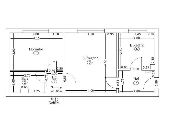 Apartament cu 2 camere decomandat în Micro 11