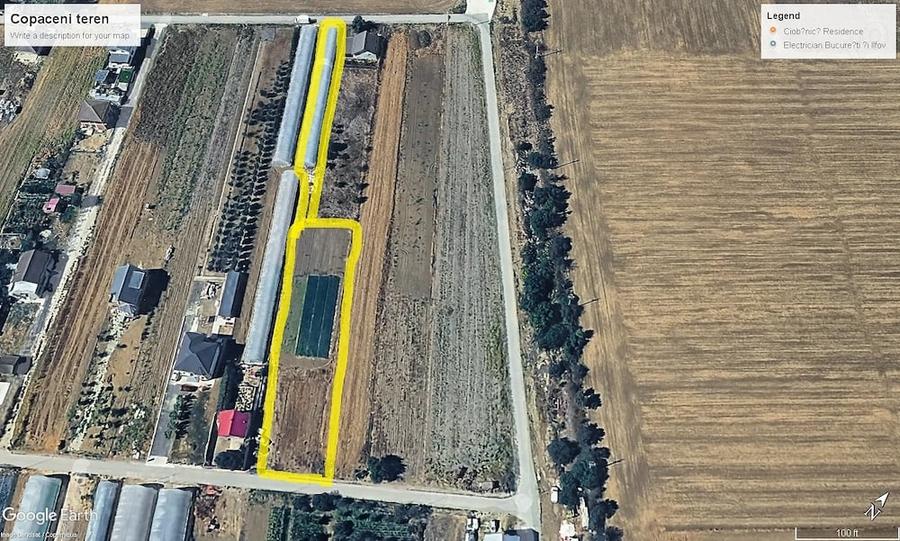 Teren de 3000 mp, în Copăceni