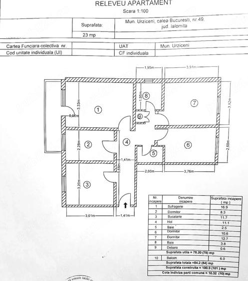 Apartament cu 4 camere decomandat în Sud