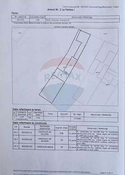 Casă cu 2 camere cu Teren 719 Mp în Central