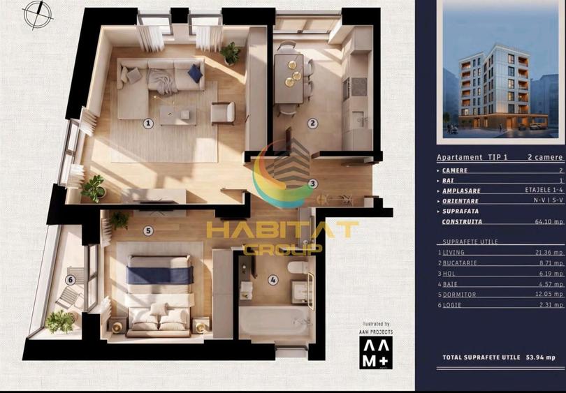 Apartament cu 2 camere decomandat în Tineretului