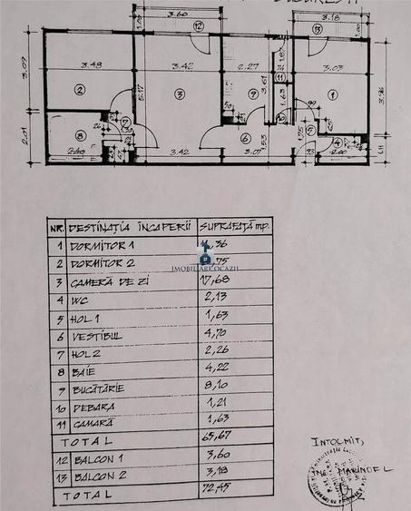 Apartament cu 3 camere semidecomandat în Giurgiului
