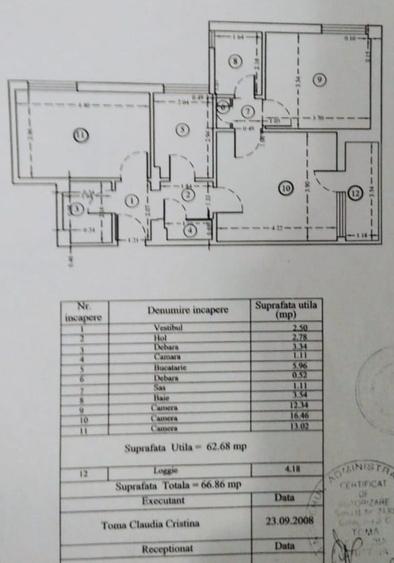 Apartament cu 3 camere semidecomandat în Titan