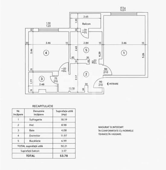 Apartament cu 2 camere decomandat în Eremia