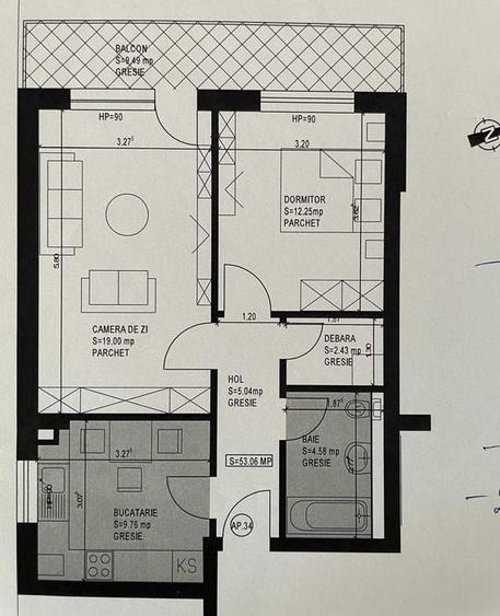 Apartament cu 2 camere decomandat în Tractorul
