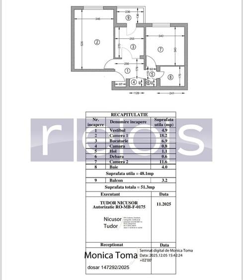 Apartament cu 2 camere decomandat, mobilat în Băneasa