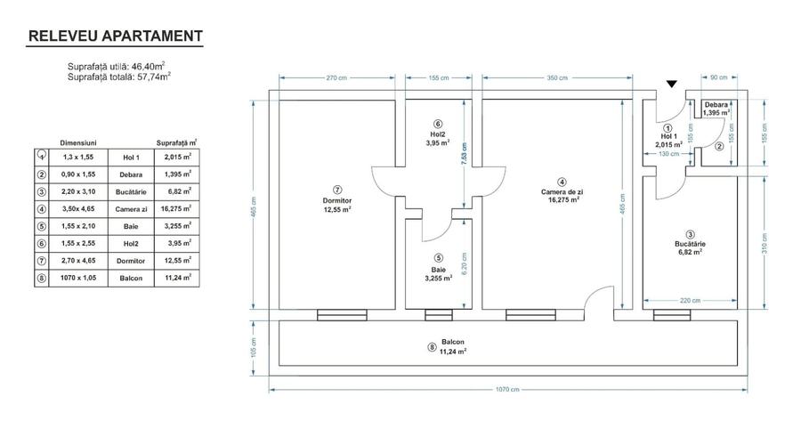 Apartament cu 2 camere semidecomandat în Vest