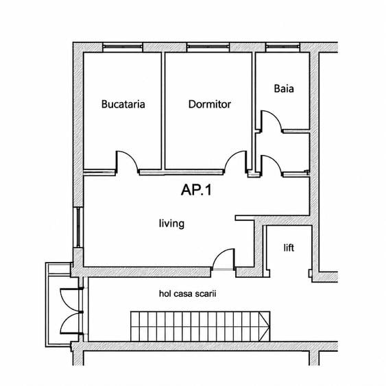 Apartament cu 2 camere semidecomandat, mobilat în Central
