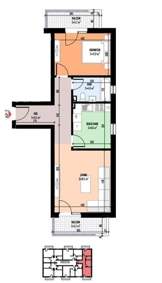 Apartament cu 2 camere în Central