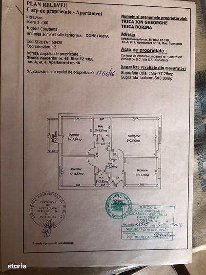 Apartament cu 3 camere decomandat în Faleza Nord