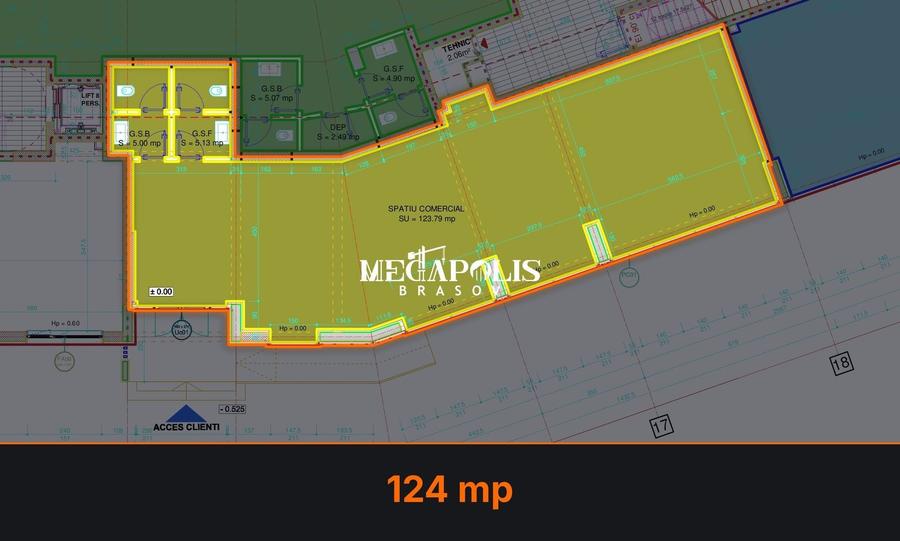 Spațiu comercial, de 123.79000091553 mp, în Noua