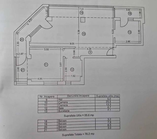 Apartament cu 2 camere decomandat în Tomis Plus