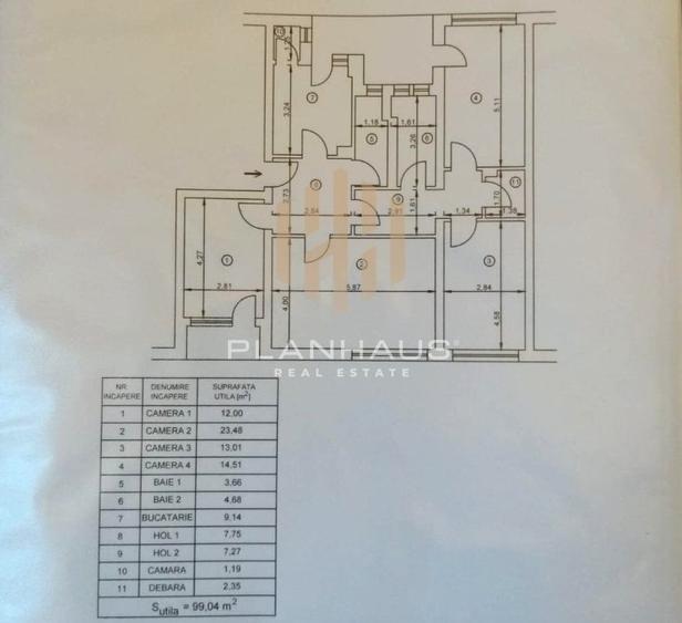 Apartament cu 4 camere decomandat, mobilat în Ultracentral