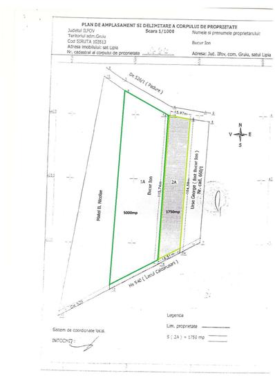 Teren Construcții extravilan de 1750 mp, în Gruiu