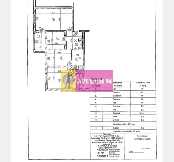 Apartament cu 3 camere decomandat în Central