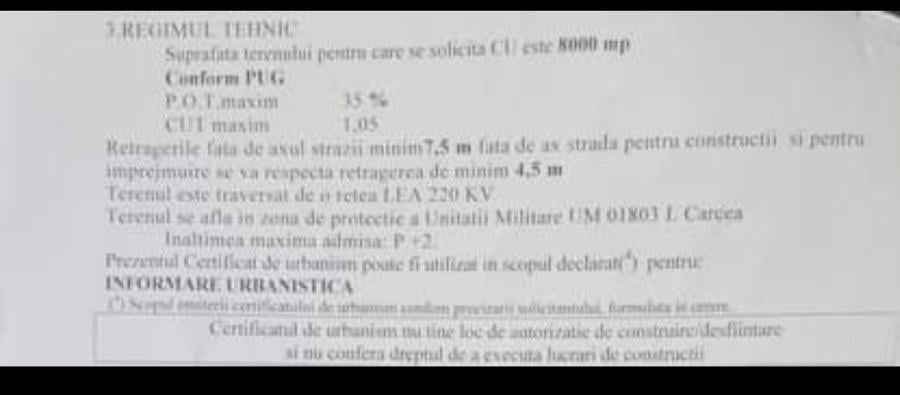 Teren Construcții intravilan de 8000 mp, în Șimnicu de Sus
