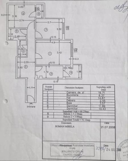 Apartament cu 3 camere decomandat în Găvana
