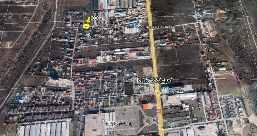 Teren Construcții intravilan de 500 mp, în Nord