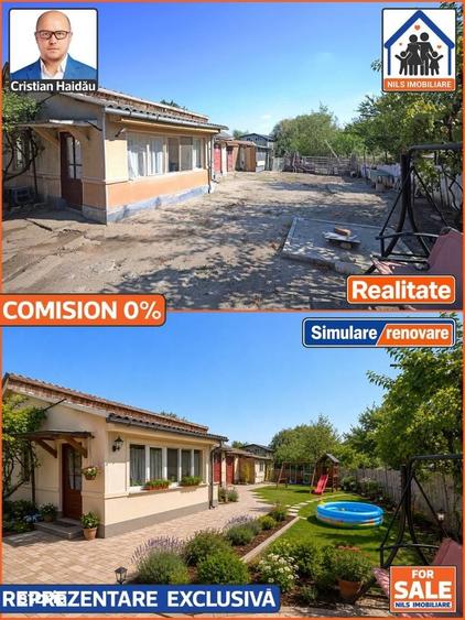 Casă cu 4 camere semidecomandat cu Teren 1047 Mp în Ștefăneștii de Jos