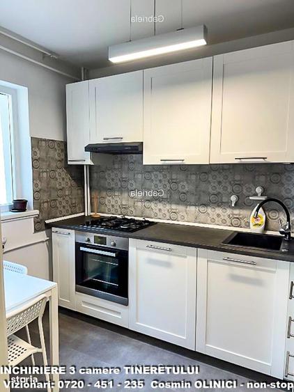 Apartament cu 3 camere decomandat, mobilat în Tineretului