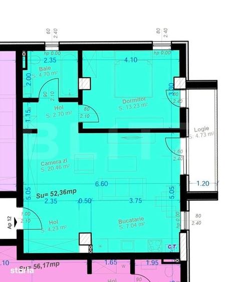Apartament cu 2 camere în Aradului