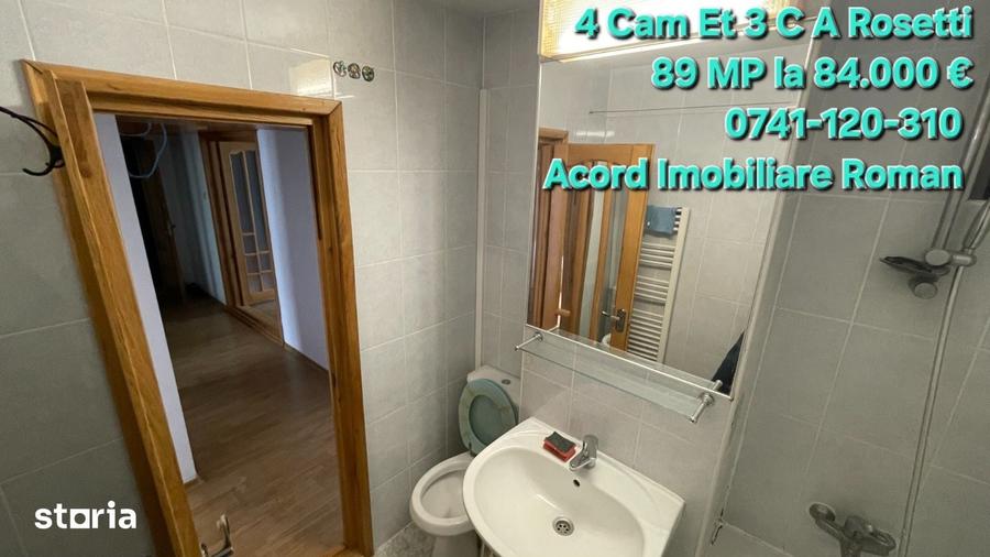 4 camere , etaj 3 ,C.A.Rosetti - 7