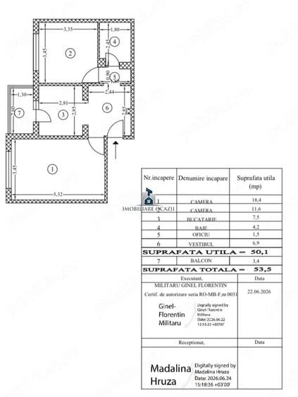 Apartament cu 2 camere decomandat în Berceni