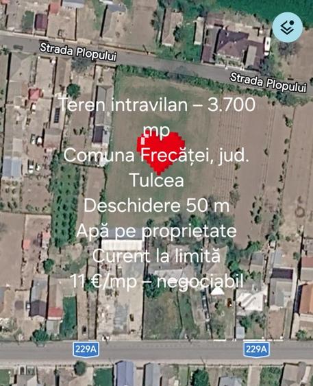 Teren agricol intravilan de 3700 mp, în Frecăței
