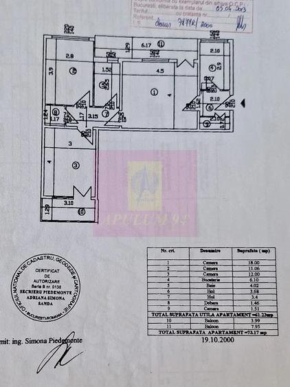 Apartament cu 3 camere semidecomandat în Militari