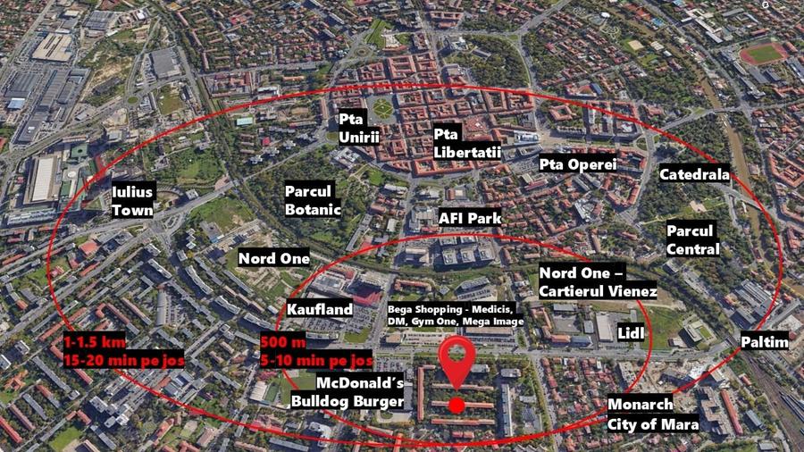 Apartament cu 3 camere semidecomandat, mobilat în Circumvalațiunii