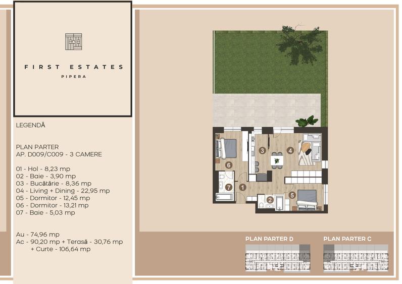 Apartament cu 3 camere decomandat în Pipera — fotografia 1