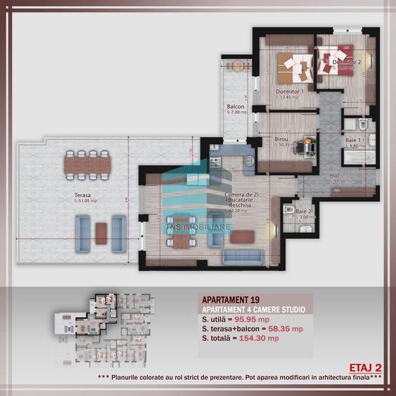 Apartament cu 4 camere decomandat în Titan